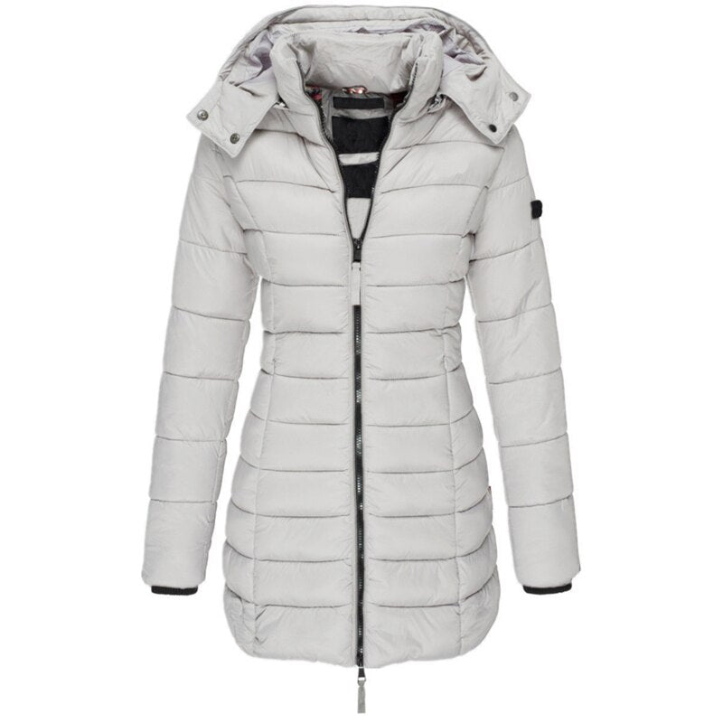 WOLFF Damen Parka Mantel | Lange Winterjacke mit Kapuze und Daunenfüllung