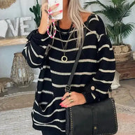 W&W – Warmer gestreifter Damenpullover
