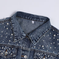 W&W Exklusive Lina Jeansjacke | Denim-Liebling mit stilvoller Perlenverzierung