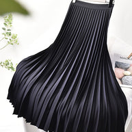 W&W Markendesigner Damen Eleganter Schicker Solider Plisseerock Hohe Taille Luxusmode