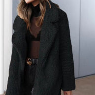 WOLF Versteckt Tasche Teddy Mantel