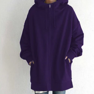 Lila Winter-Kapuzenpullover mit Reißverschluss