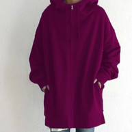 Rosenrot Winter-Kapuzenpullover mit Reißverschluss