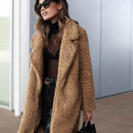 WOLF Versteckt Tasche Teddy Mantel