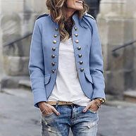 Himmelblau blazer mit stehkragen
