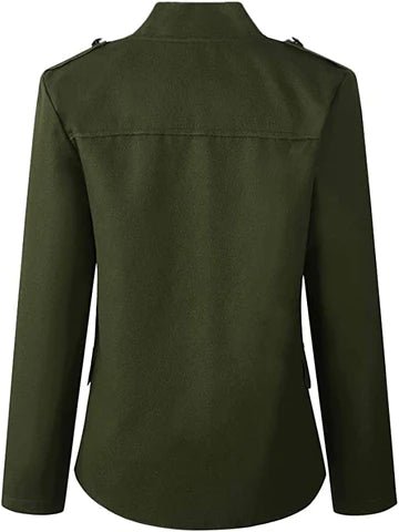 Rückansicht des armeegrün blazer mit stehkragen