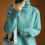 Lose grüne rollkragenpullover 