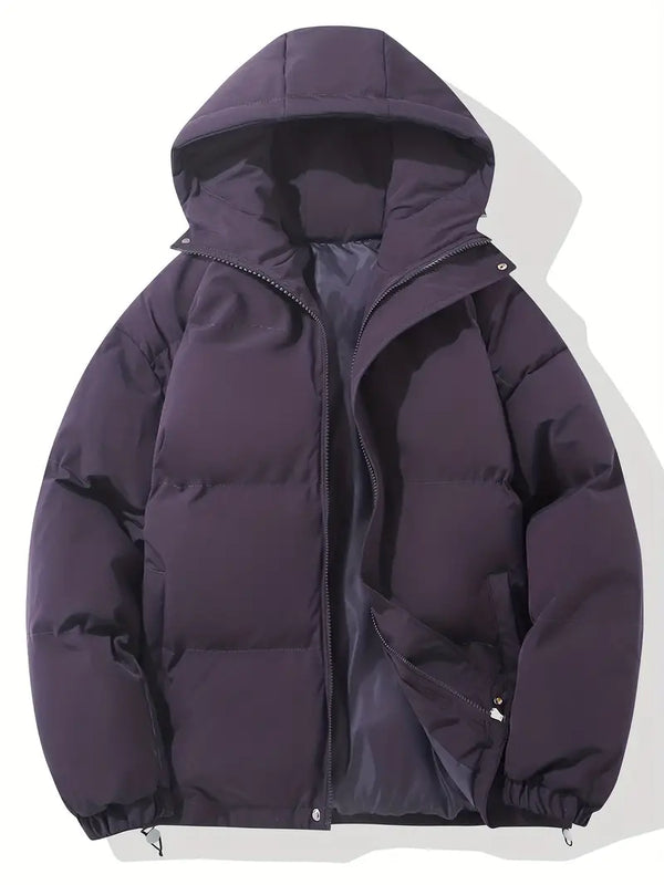 Lila Klassisches Design Warme Kapuzenjacke