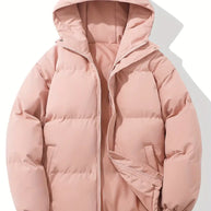 Rosa Klassisches Design Warme Kapuzenjacke 