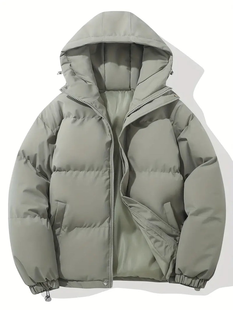 Hellgrau Klassisches Design Warme Kapuzenjacke 