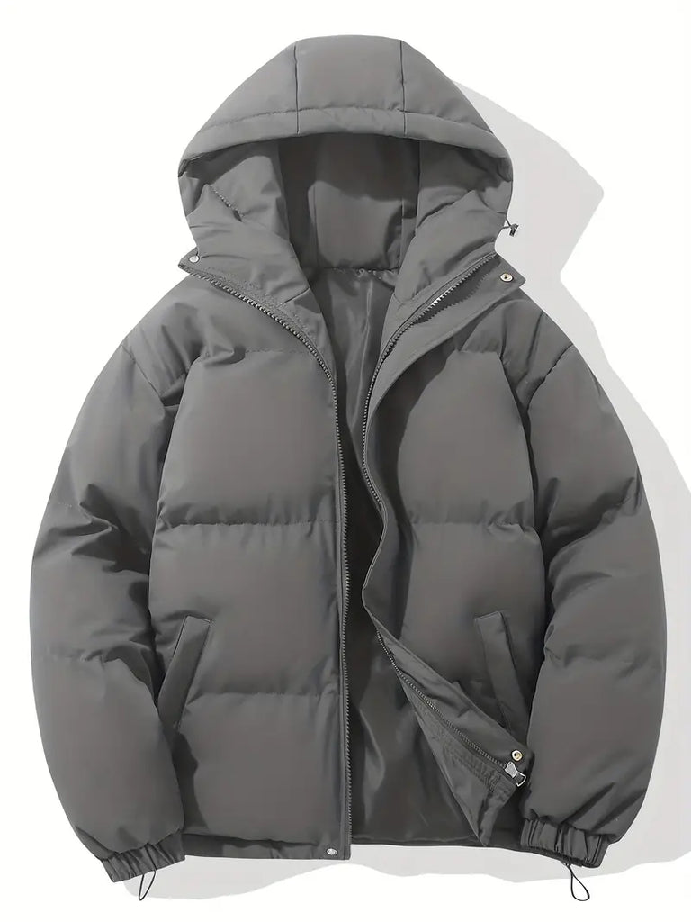 DunkelGrau Klassisches Design Warme Kapuzenjacke 