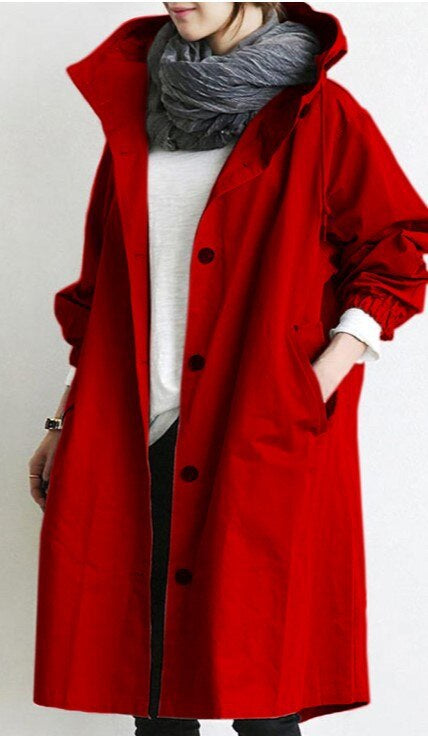Langer rot trenchcoat