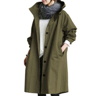 Langer armeegrün trenchcoat