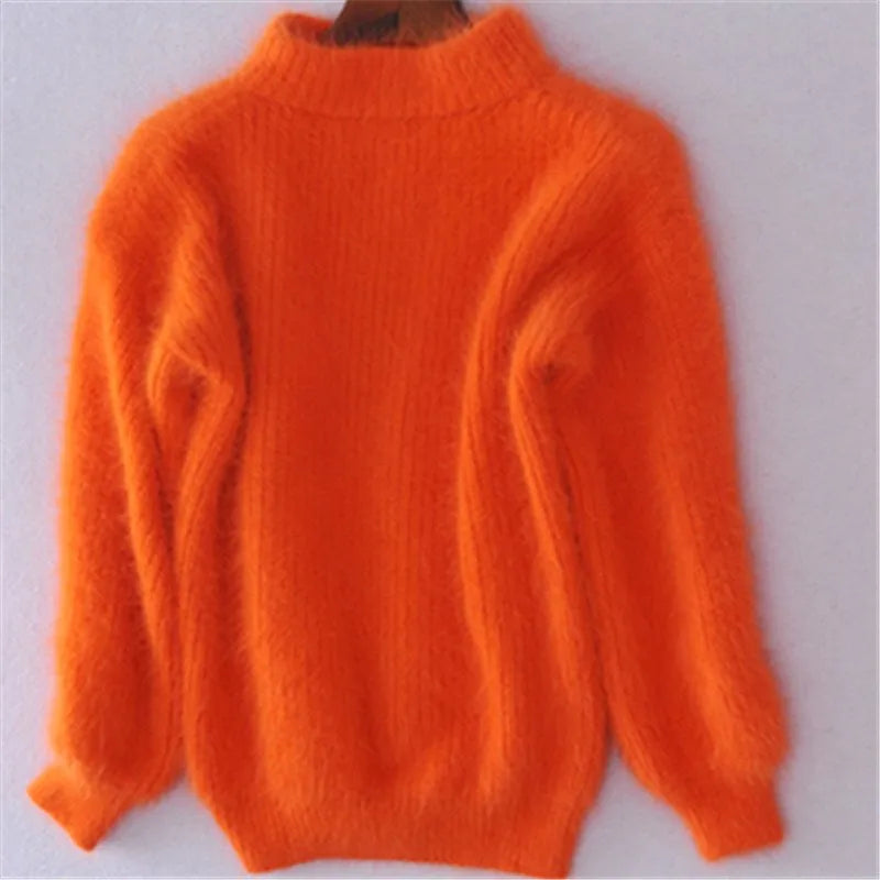 Orange lockerer Vintage-Pullover