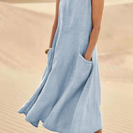 Comina - luftiges Leinenkleid - FashionWOLF