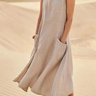Comina - luftiges Leinenkleid - FashionWOLF