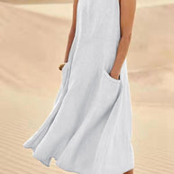 Comina - luftiges Leinenkleid - FashionWOLF
