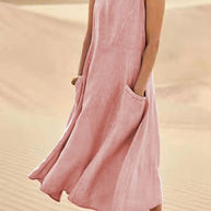 Comina - luftiges Leinenkleid - FashionWOLF