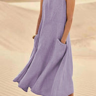 Comina - luftiges Leinenkleid - FashionWOLF