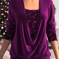 W&W - Langärmeliges Damen Shirt mit Pailletten