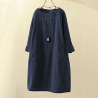 W&W LUNA - Vintage Herbst Kord Midikleid