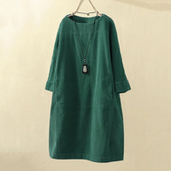 W&W LUNA - Vintage Herbst Kord Midikleid