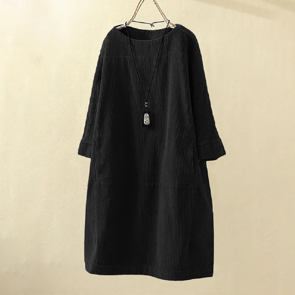 W&W LUNA - Vintage Herbst Kord Midikleid