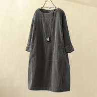 W&W LUNA - Vintage Herbst Kord Midikleid