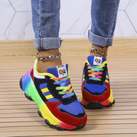W&W - SwiftStep Bequeme Regenbogen Turnschuhe