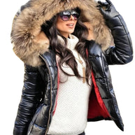 W&W - Paris -Stylische Jacke mit Kunstfellfutter, Kapuze und Kragen