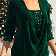 W&W - Langärmeliges Damen Shirt mit Pailletten