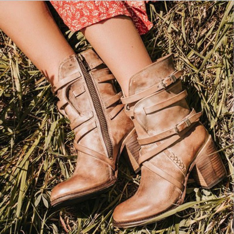 Eudex - Stylische Lederstiefel Retro-Look - FashionWOLF