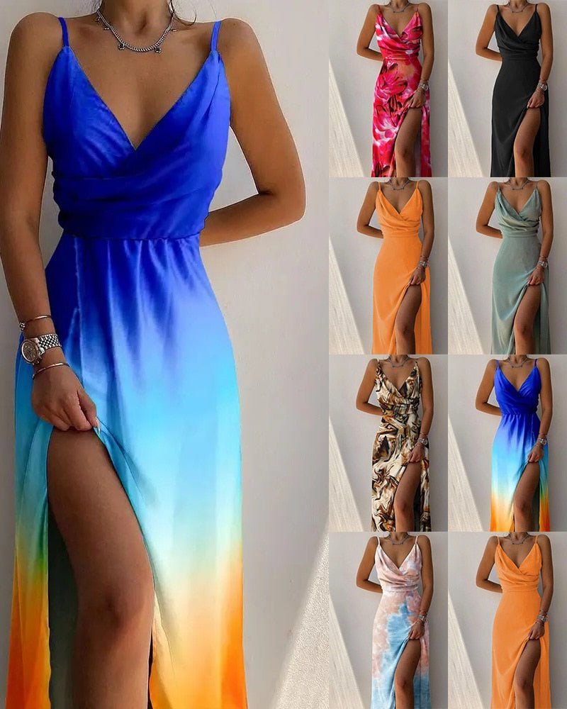 FLOUNY - Maxikleid mit tropischem Muster - FashionWOLF