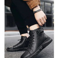 Martini™ - Robuste Herren-Lederstiefel aus schwarzem Leder - Wolf Fashion