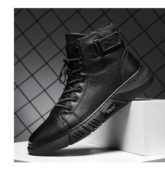 Martini™ - Robuste Herren-Lederstiefel aus schwarzem Leder - Wolf Fashion
