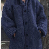 WOLF Hutkragen Schlichte, locker sitzende, langärmelige Strickjacke - Wolf Fashion