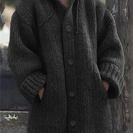 WOLF Hutkragen Schlichte, locker sitzende, langärmelige Strickjacke - Wolf Fashion