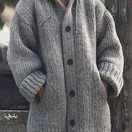 WOLF Hutkragen Schlichte, locker sitzende, langärmelige Strickjacke - Wolf Fashion