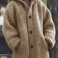 WOLF Hutkragen Schlichte, locker sitzende, langärmelige Strickjacke - Wolf Fashion
