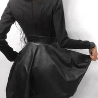 WOLF Leder-Reißverschluss Minikleid - FashionWOLF