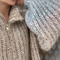 W&W Gestrickte Pulloverjacke mit Pailletten