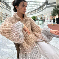 W&W Gestrickte Pulloverjacke mit Pailletten