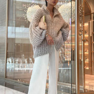 W&W Gestrickte Pulloverjacke mit Pailletten