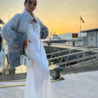 W&W Gestrickte Pulloverjacke mit Pailletten